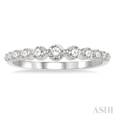 1/3 ctw Graduated Round Cut Diamond Fashion Ring in 14K White Gold
